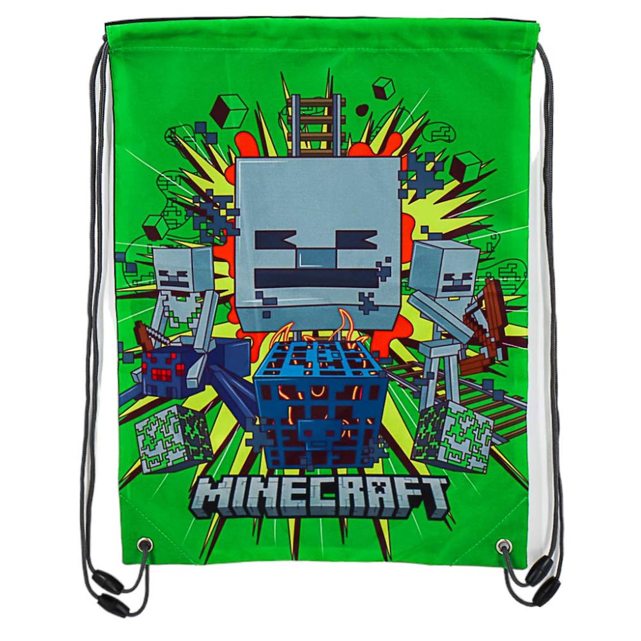 Sac À Dos À Ficelles Minecraft Skeleton – Minecraft – 42 X 31 Cm Vert