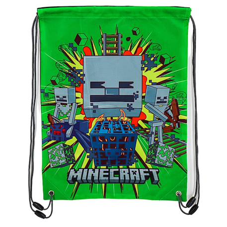 Garçon-Sac à dos à ficelles minecraft skeleton – minecraft – 42 x 31 cm