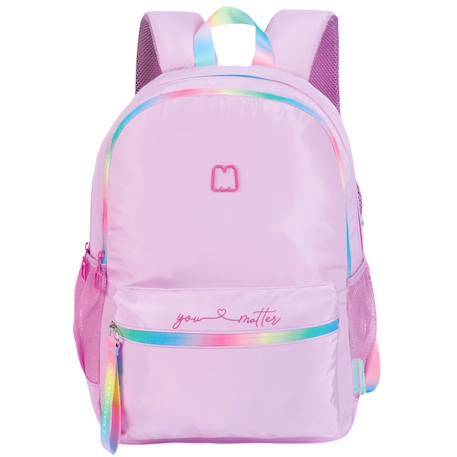 Sac à dos scolaire imprimé en tissu synthétique marshmallow  - vertbaudet enfant