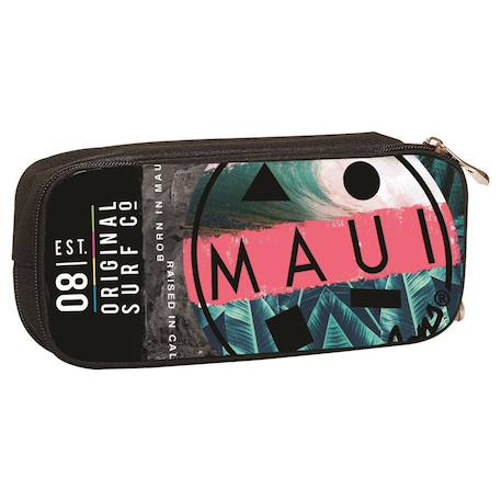 Fille-Accessoires-Trousse zippée 2 compartiments tissu imprimé tropical maui & sons