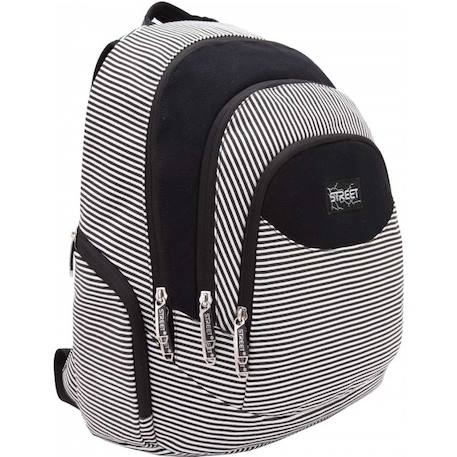 Fille-Accessoires-Fourniture scolaire-Cartable-Sac à dos cmp street toile rayée horizontale 46 cm – 2 compartiments