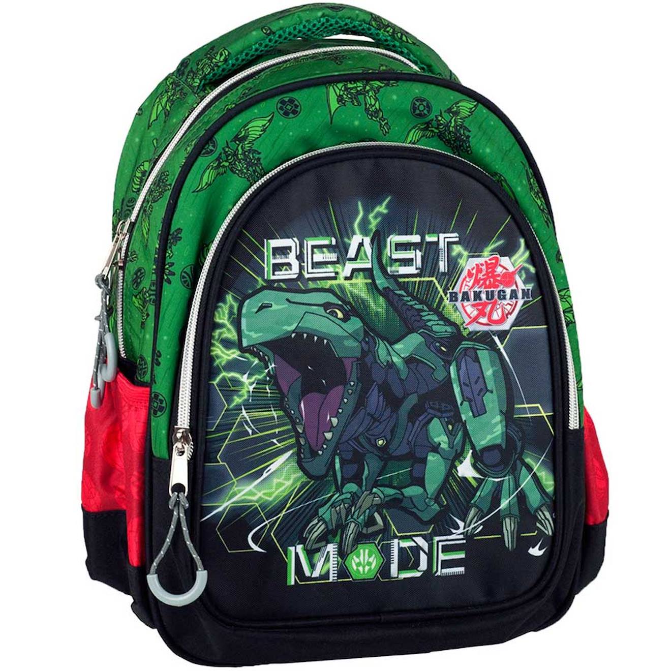 Sac À Dos Maternelle Polyester Imprimé Bakugan Noir / Vert / Rouge