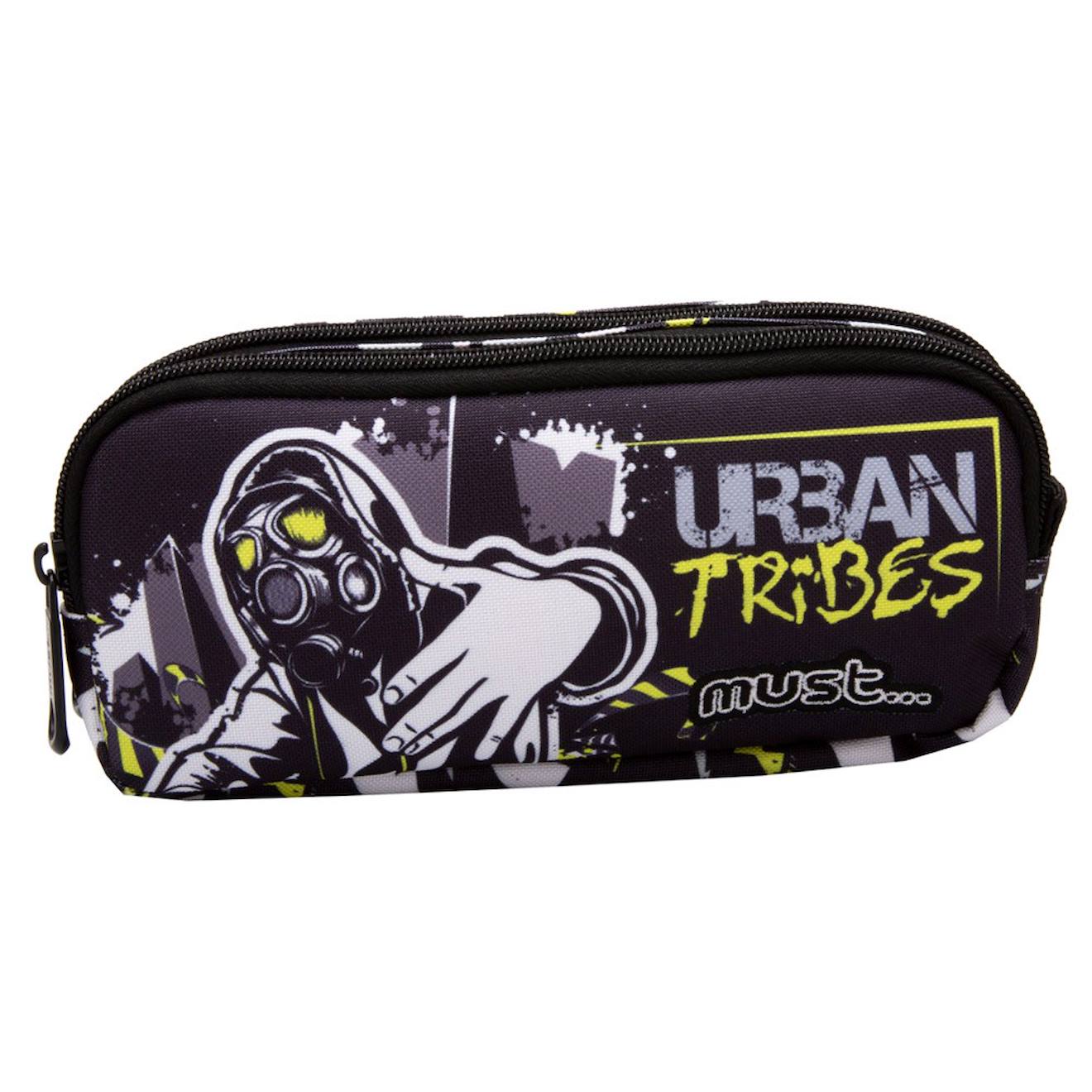Trousse Rectangulaire Cmp En Textile Avec Double Zip 2 Compartiments Noir Bleu Gris 12 €