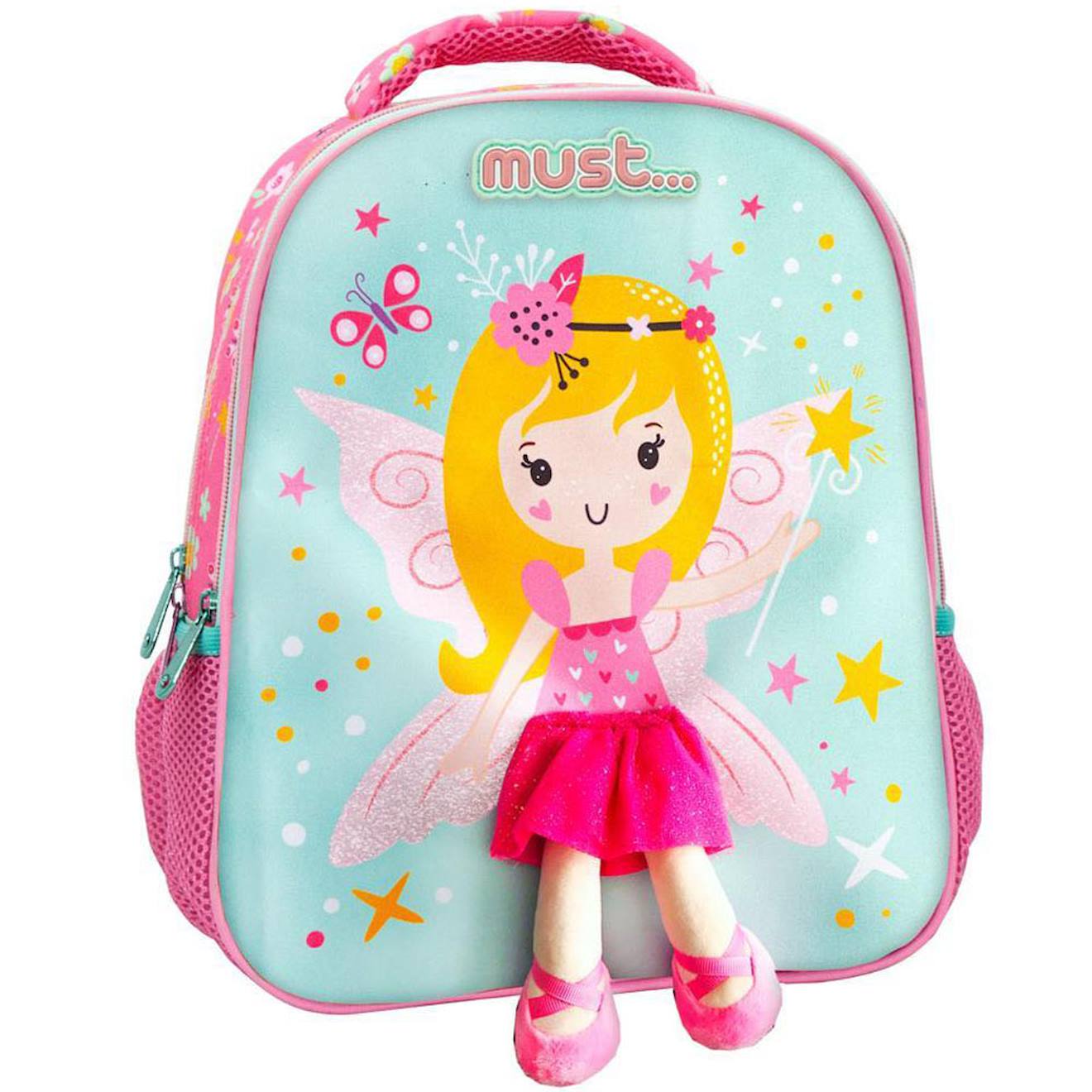 Sac À Dos Maternelle Poupée Petite Fée 31 Cm Rose