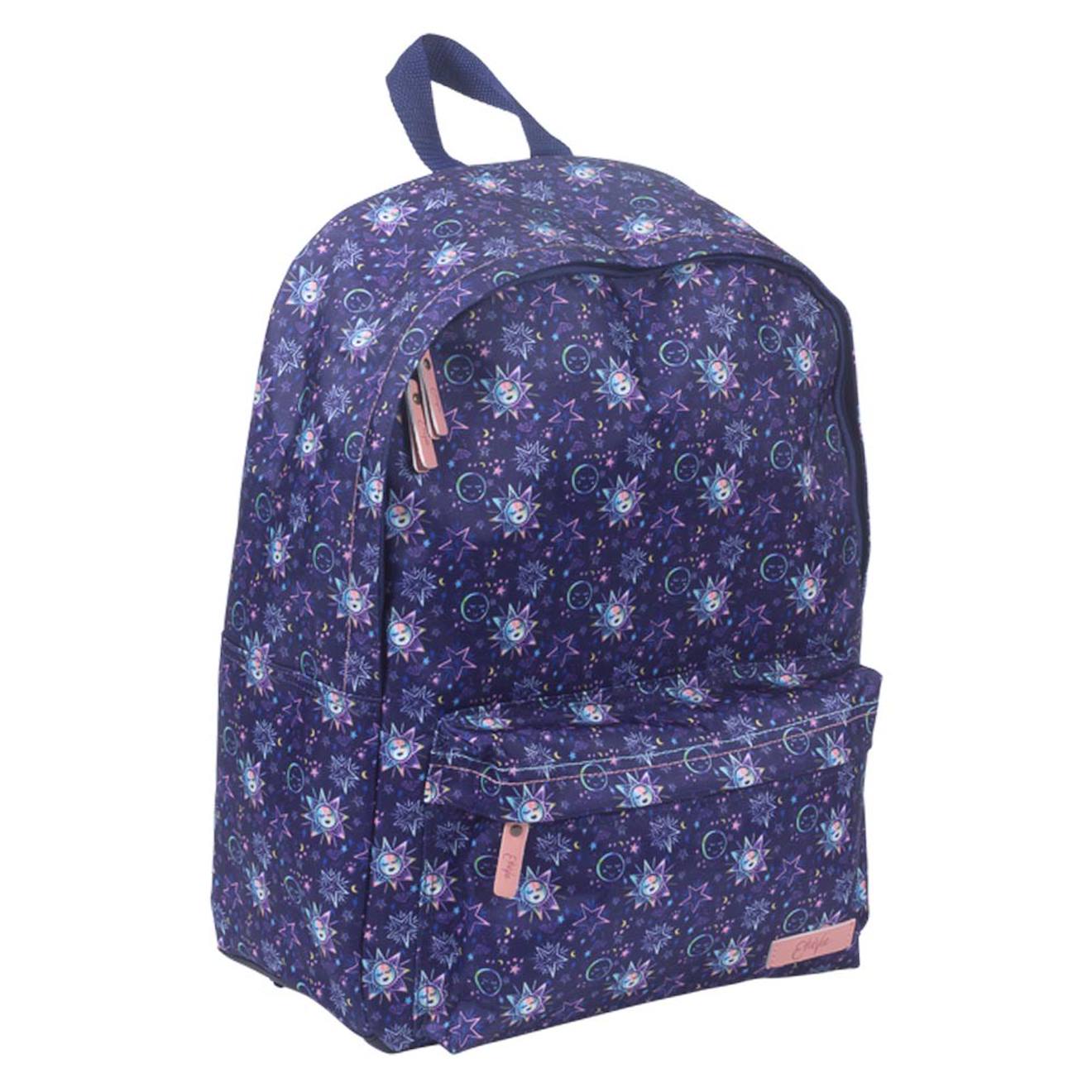 Sac À Dos Scolaire Motif Tropical Ettavee 42 Cm Bleu / Violet