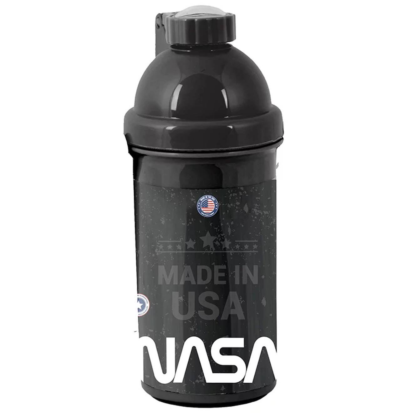 Bouteille D Eau En Plastique Nasa 18 Cm – Bouchon À Vis Noir