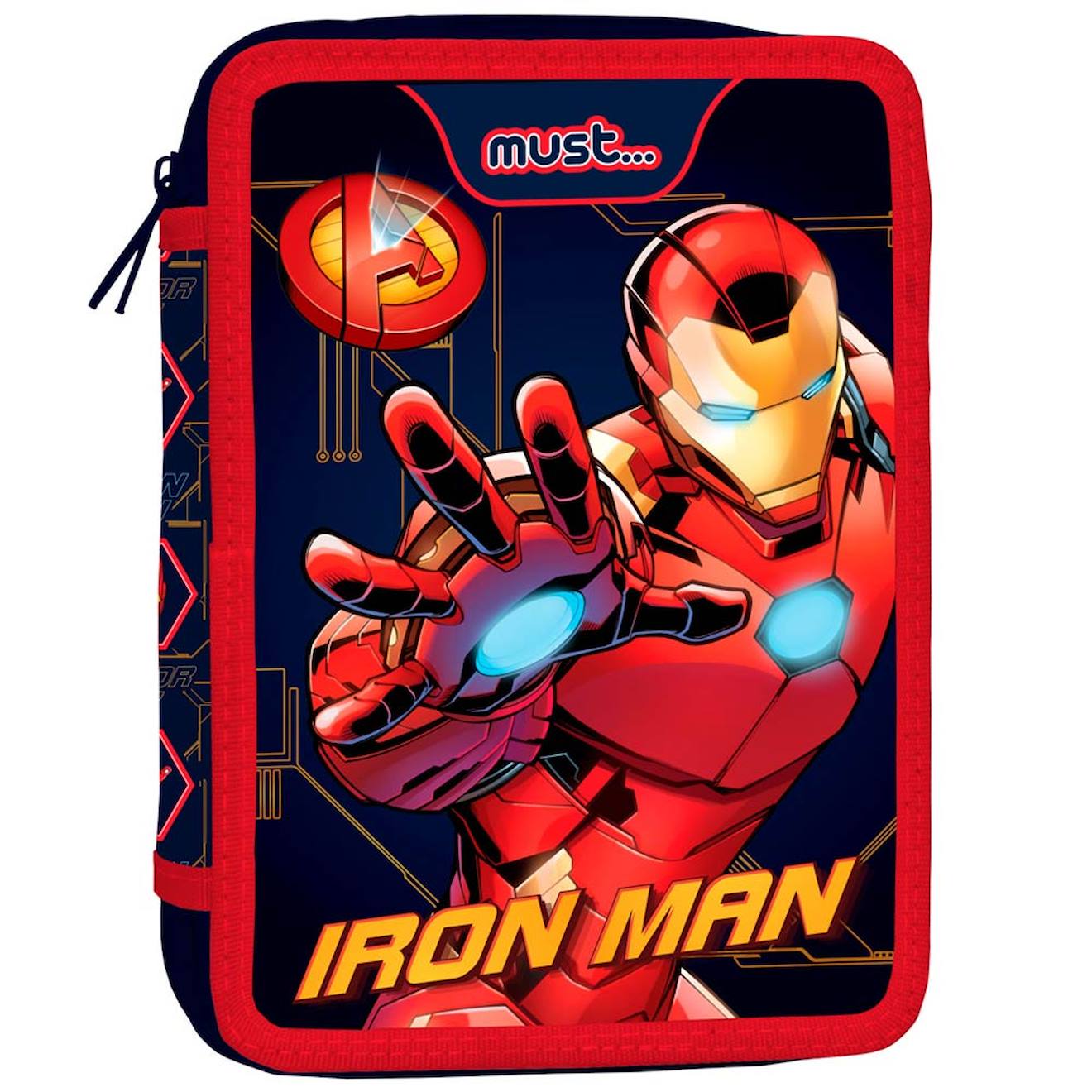 Trousse Garnie Double Compartiment Iron Man Avengers 21 Cm Noir Rouge Jaune 18$