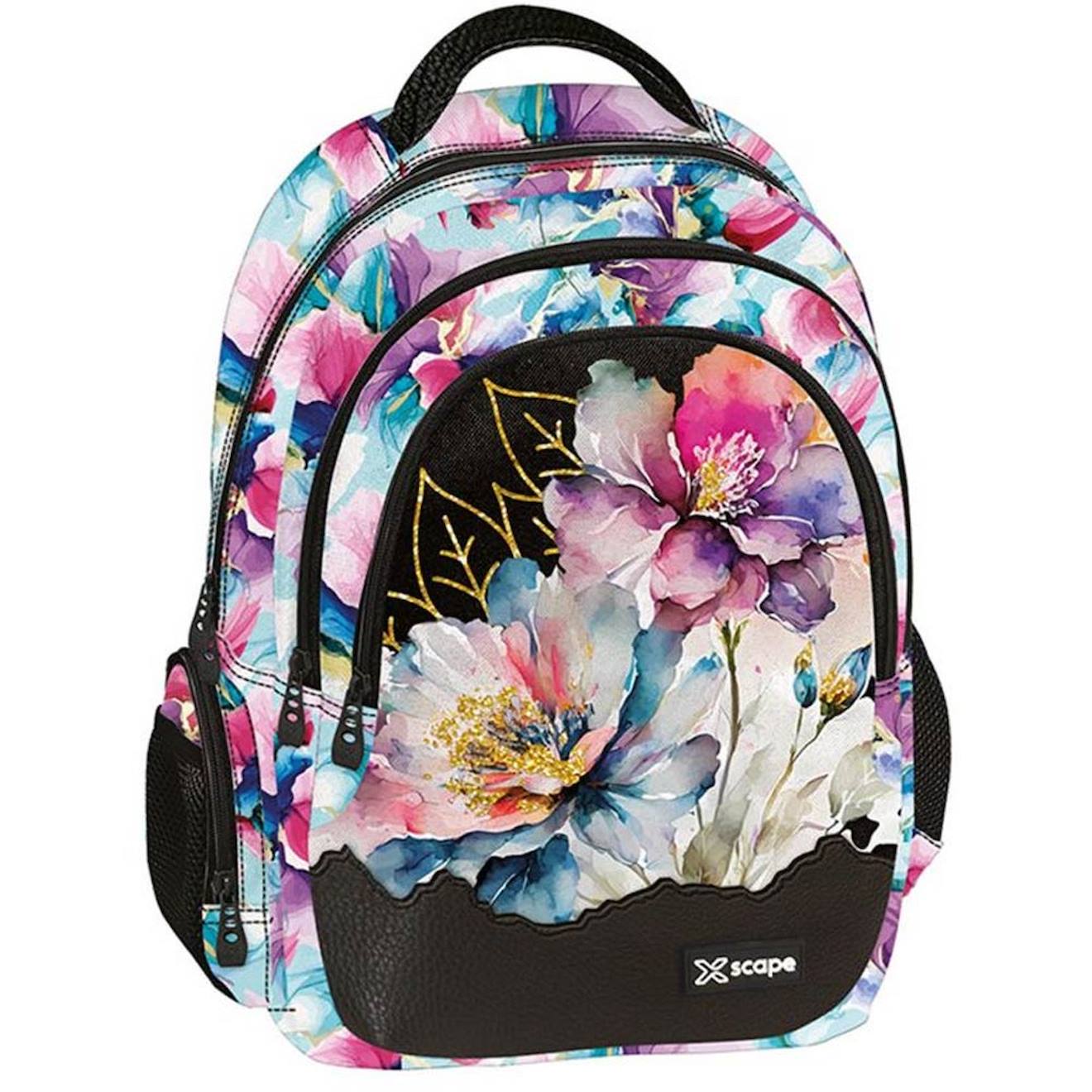 Sac À Dos 42 Cm Floral Watercolor À 2 Compartiments Zippés Violet