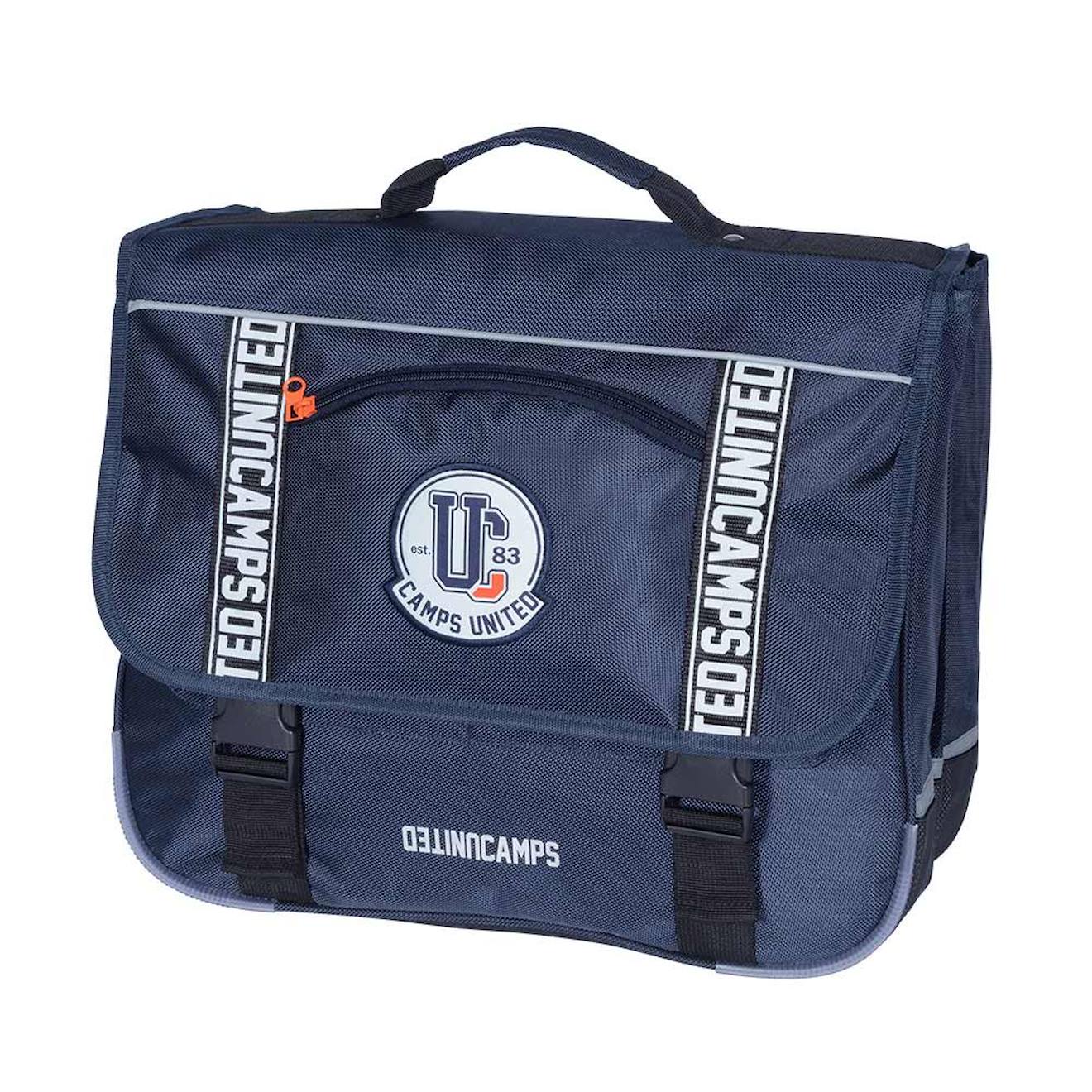 Cartable Messenger Garçon Camps 38 Cm 2 Compartiments Bandes Réfléchissantes Bleu / Blanc