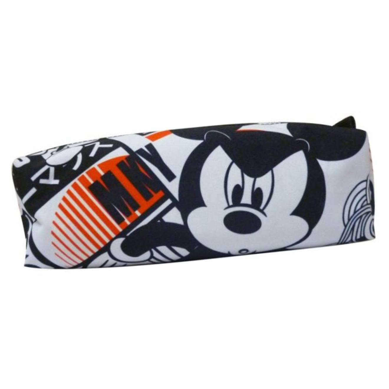 Trousse À Crayons Tissu Imprimé Motif Mickey Power Up Mickey Mouse Orange Fluo