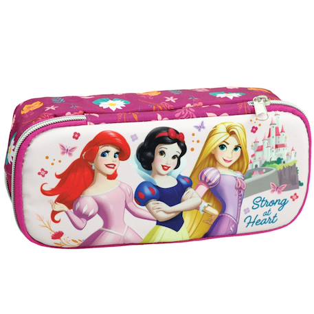 Garçon-Accessoires-Cartable, trousse-Trousse rectangulaire disney princess 2 compartiments zippés 23 cm