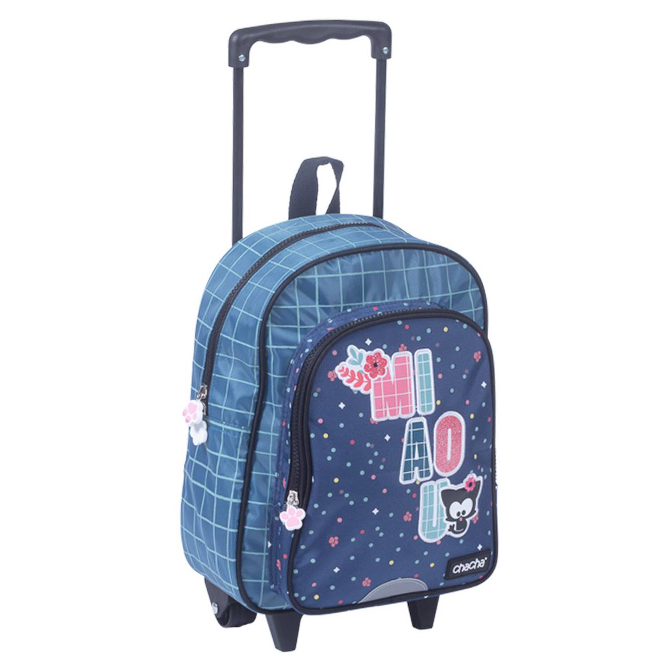Sac À Dos À Roulettes Maternelle - Motif Miaou - Chacha Multicolore