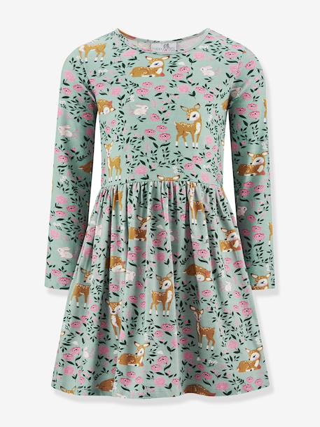 Fille-Robe avec biches et fleurs fille Happy Girls