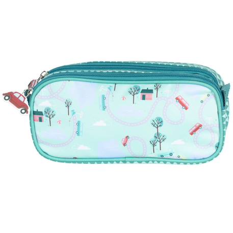 Garçon-Trousse cmp rectangulaire 22 cm – 2 compartiments zippés