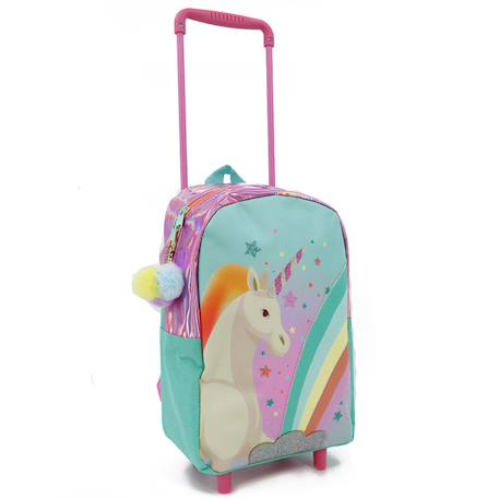 Fille-Sac à roulettes maternelle motif licorne - pratique