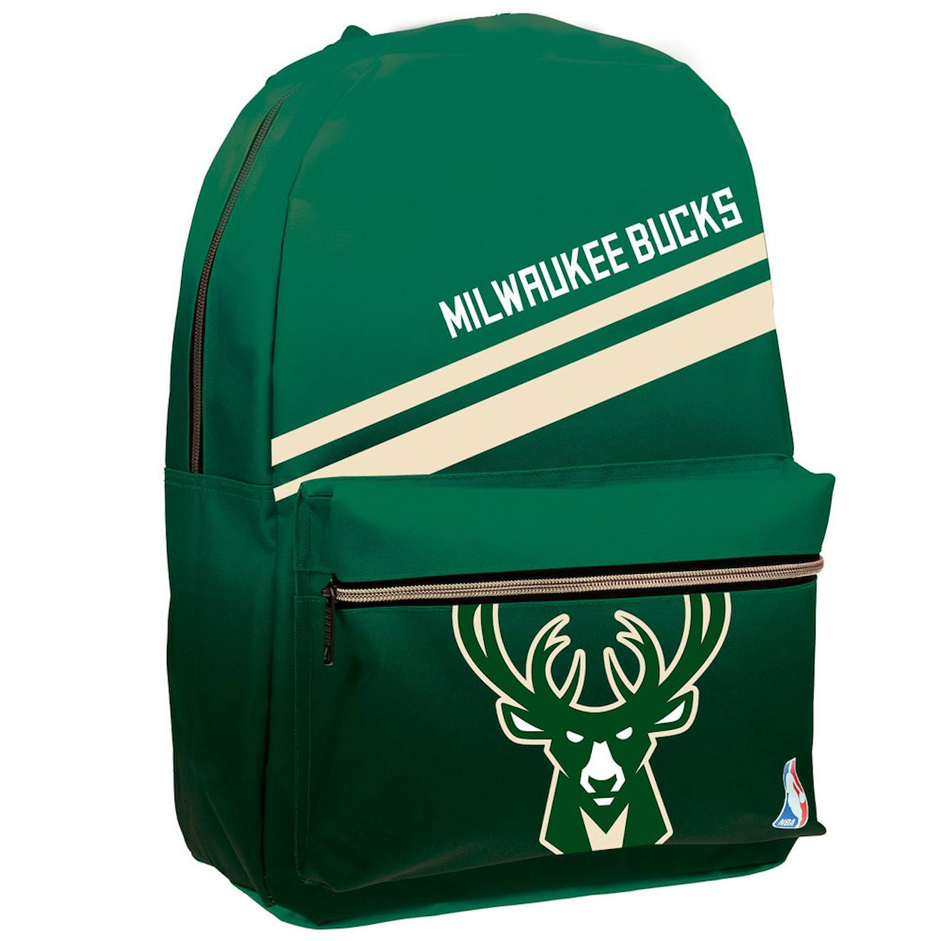 Sac À Dos Nba Milwaukee Bucks 46 Cm À Fermeture Zippée Blanc / Vert