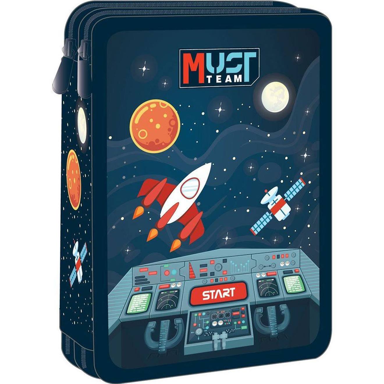 Trousse Fermeture Zippe 2 Compartiments Espace 21 Cm Bleu Marine 17 €