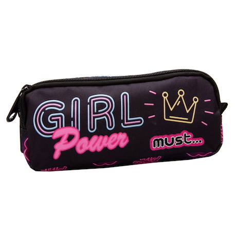 Garçon-Accessoires-Cartable, trousse-Trousse rectangulaire tissu 2 compartiments cmp must girl power