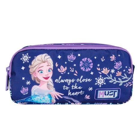 Fille-Trousse la reine des neiges rectangulaire à 2 compartiments zippés 21 cm