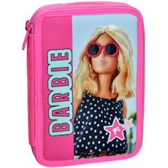 -Trousse zippée barbie étoiles garnie 2 compartiments 18 cm - barbie