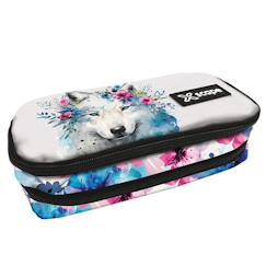 Jouet-Trousse à 2 compartiments zippés oroscab 23 cm motif floral lion