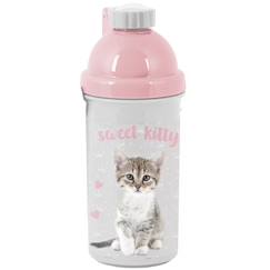 Puériculture-Gourde enfant en plastique motif chat sweet kitty – 18 cm