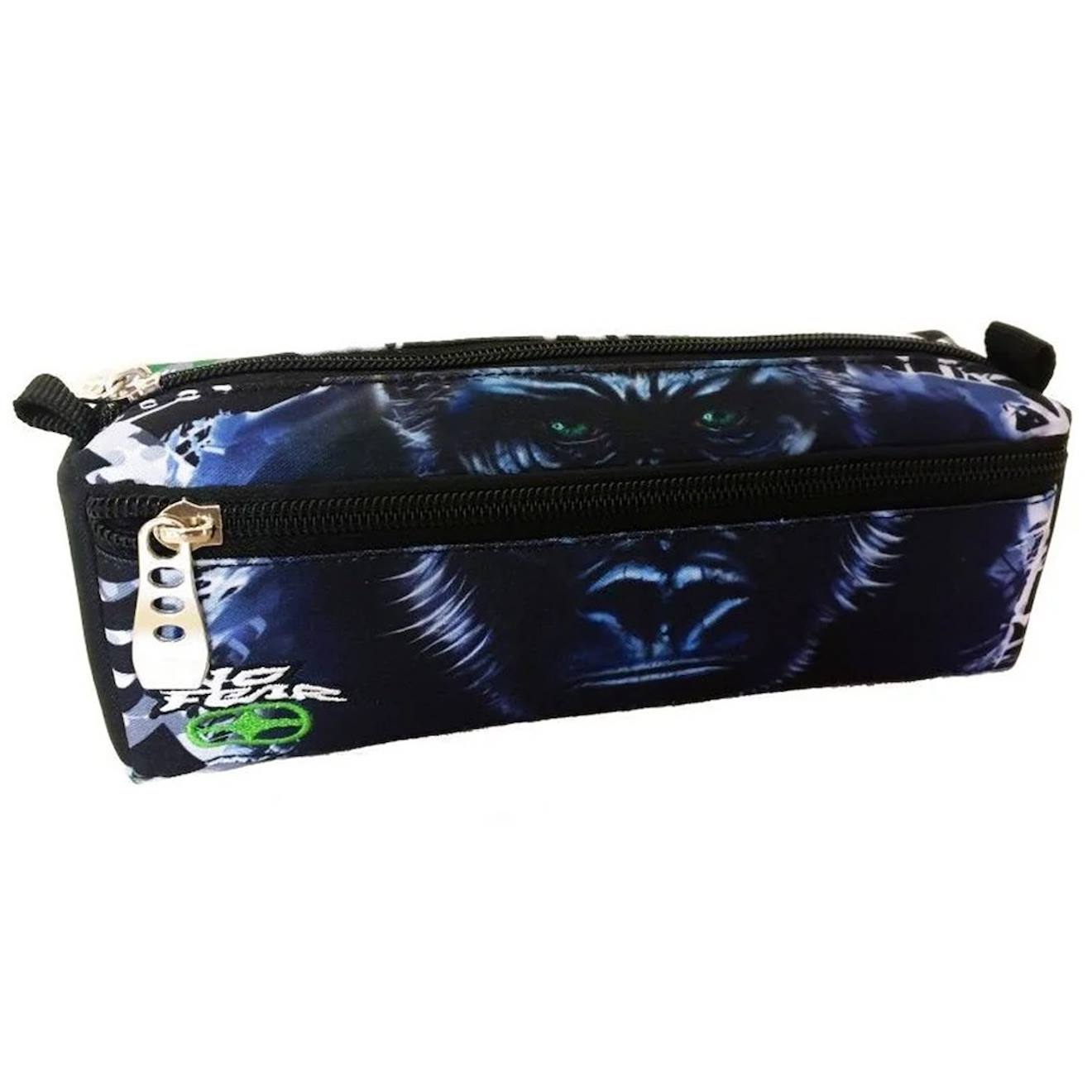 Trousse No Fear Motif Gorille Textile Doux Deux Compartiments Noir Bleu Vert 12 €