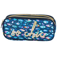 Jouet-Trousse rectangulaire 2 compartiments 22 cm motifs dorés