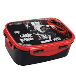 Puériculture-Repas-Vaisselle, coffret repas-Boîte à goûter enfant spider-man great power 17 cm – clips latéraux spiderman