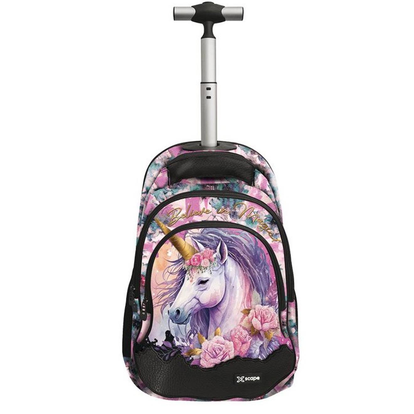 Sac À Dos À Roulettes Licorne Magique 44 Cm - 2 Cpt Multicolore