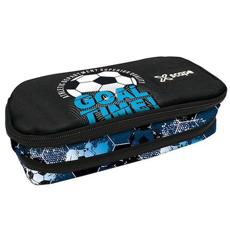 Fille-Trousse zippée 2 compartiments motif football goal time 23 cm