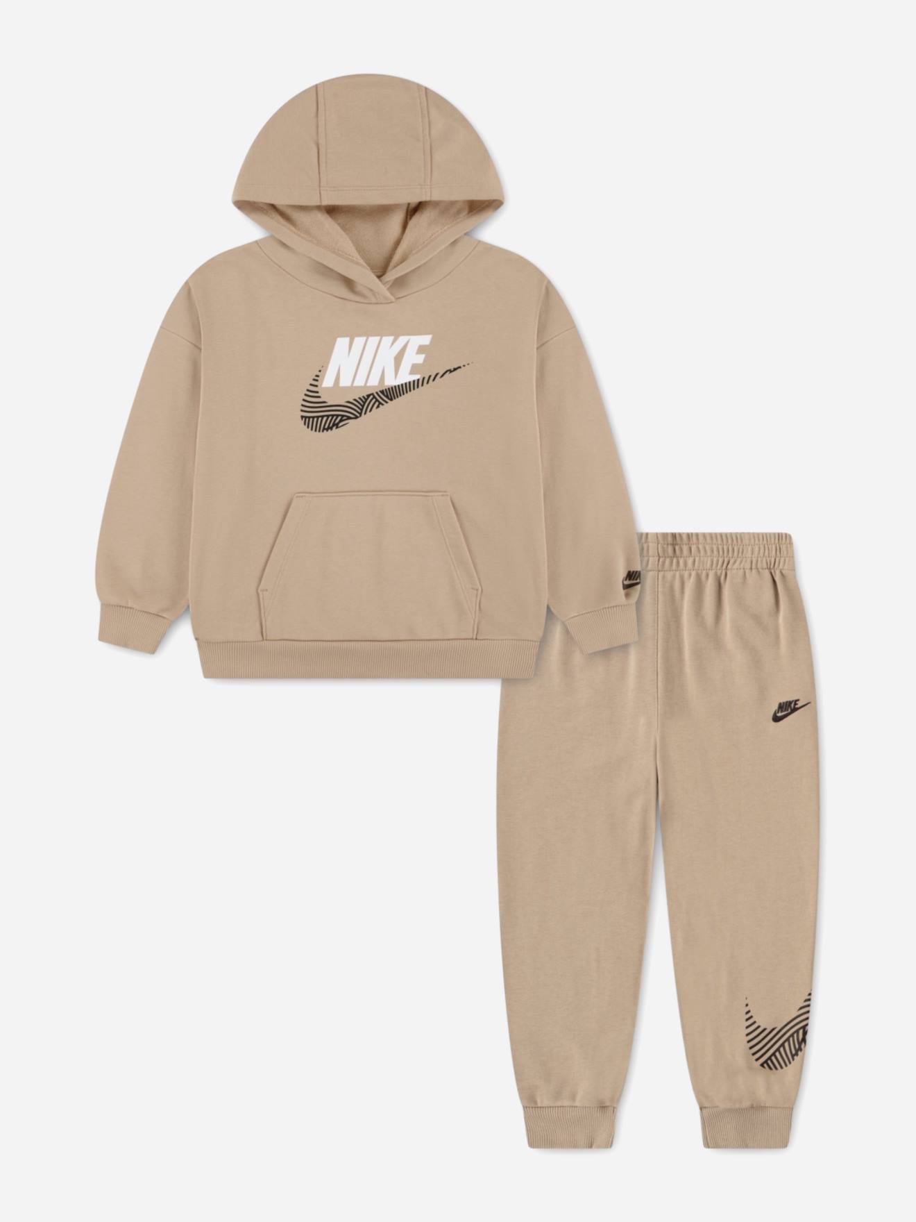Ensemble 2 Pièces, Sweat À Capuche Et Pantalon De Jogging Beige Foncé