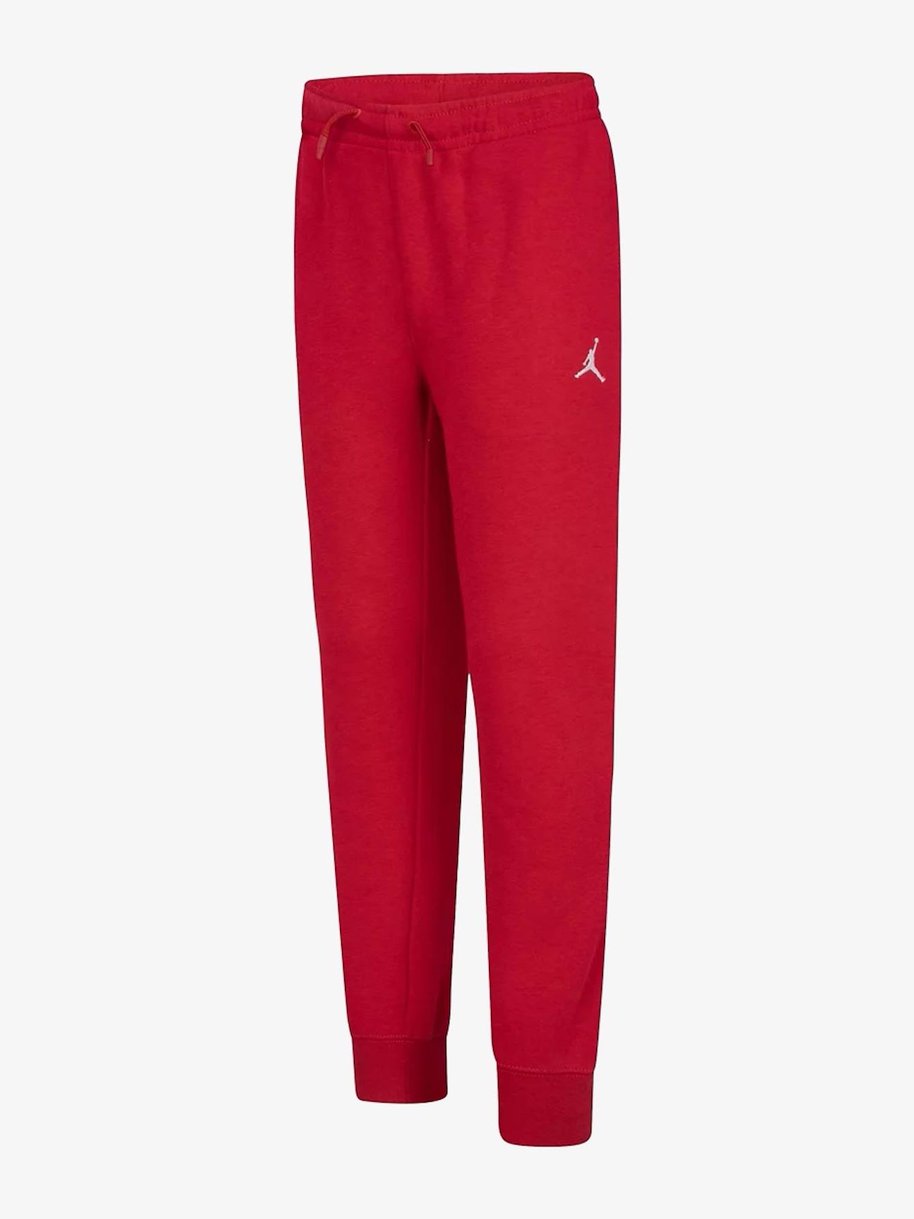 Jogging Enfant Coupe Droite En Matière Sweat Avec Taille Élastiquée Rouge
