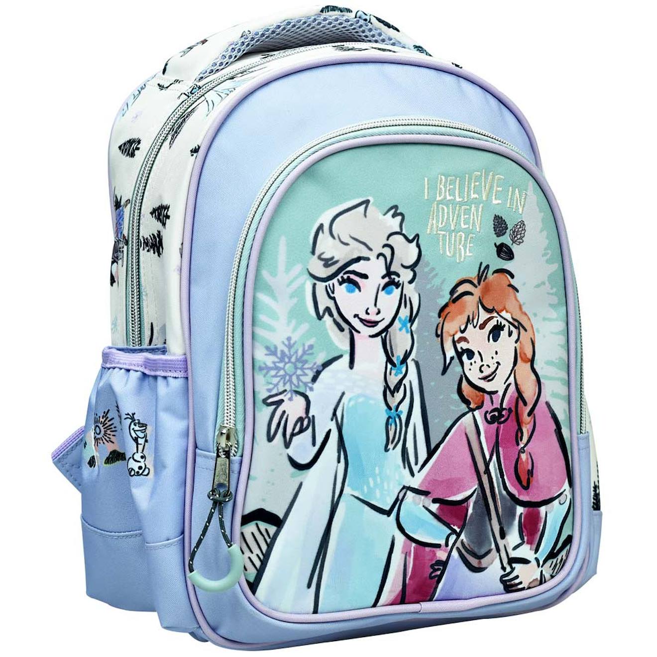 Sac À Dos Maternelle Elsa Et Anna De La Reine Des Neiges 30 Cm Bleu / Rose / Clair / Gris