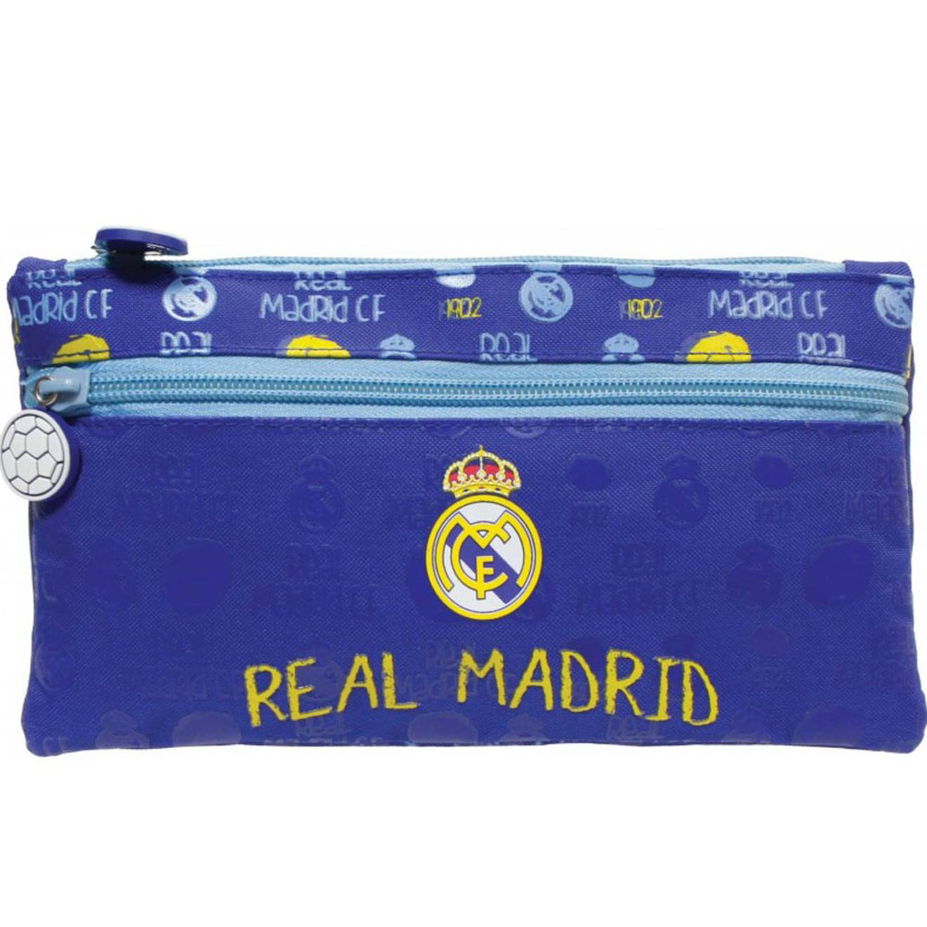 Trousse Plate Textile Deux Compartiments Blanc Jaune Bleu 11 €