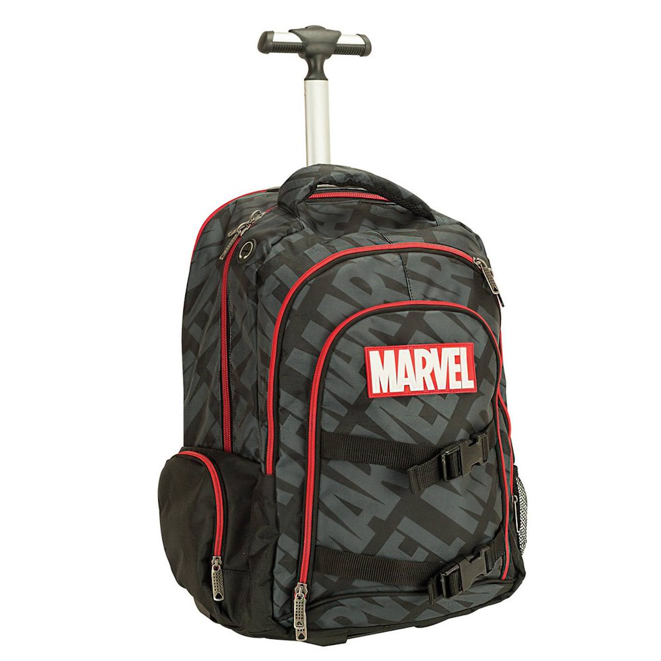 Sac À Dos Trolley Avengers Motif Marvel En Nylon Polyester Noir / Rouge