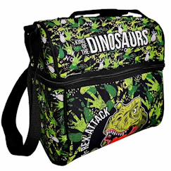 Puériculture-Repas-Vaisselle, coffret repas-Sac goûter dinosaure t-rex 24 cm - sac déjeuner