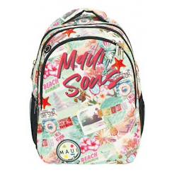 Sac à dos imprimé plage 48 cm - 2 compartiments zippés - maui & sons  - vertbaudet enfant