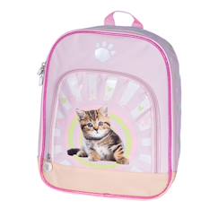 -Sac à dos imprimé chiot en tissu synthétique avec piping pailleté kidabord