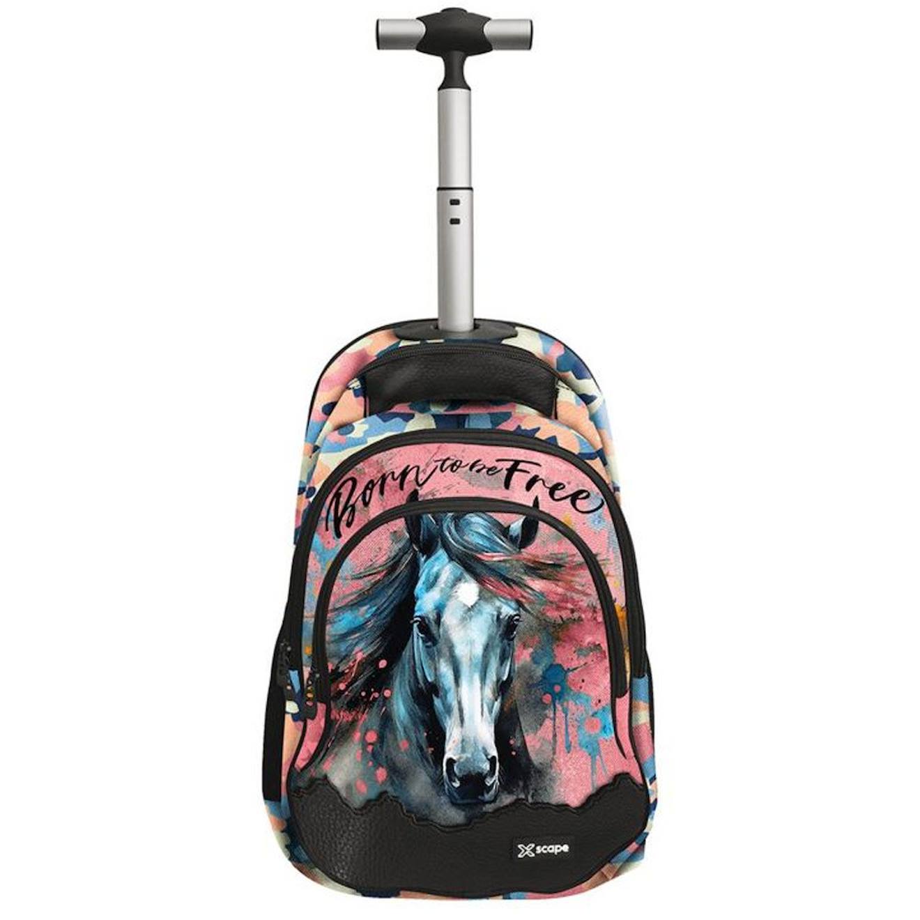 Sac À Dos À Roulettes Motif Cheval - Born To Be Free Multicolore