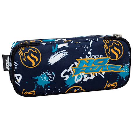 Garçon-Accessoires-Cartable, trousse-Trousse zippée tissu graffiti double compartiment