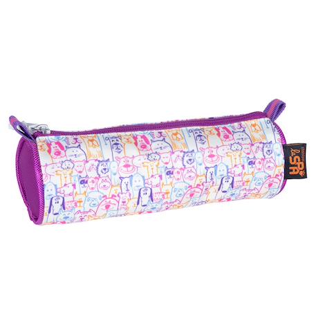 Fille-Accessoires-Fourniture scolaire-Trousse-Trousse ronde en tissu imprimé animaux spa