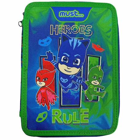 Trousse garnie double compartiment pyjamasques imprimée polyester pj masks  - vertbaudet enfant