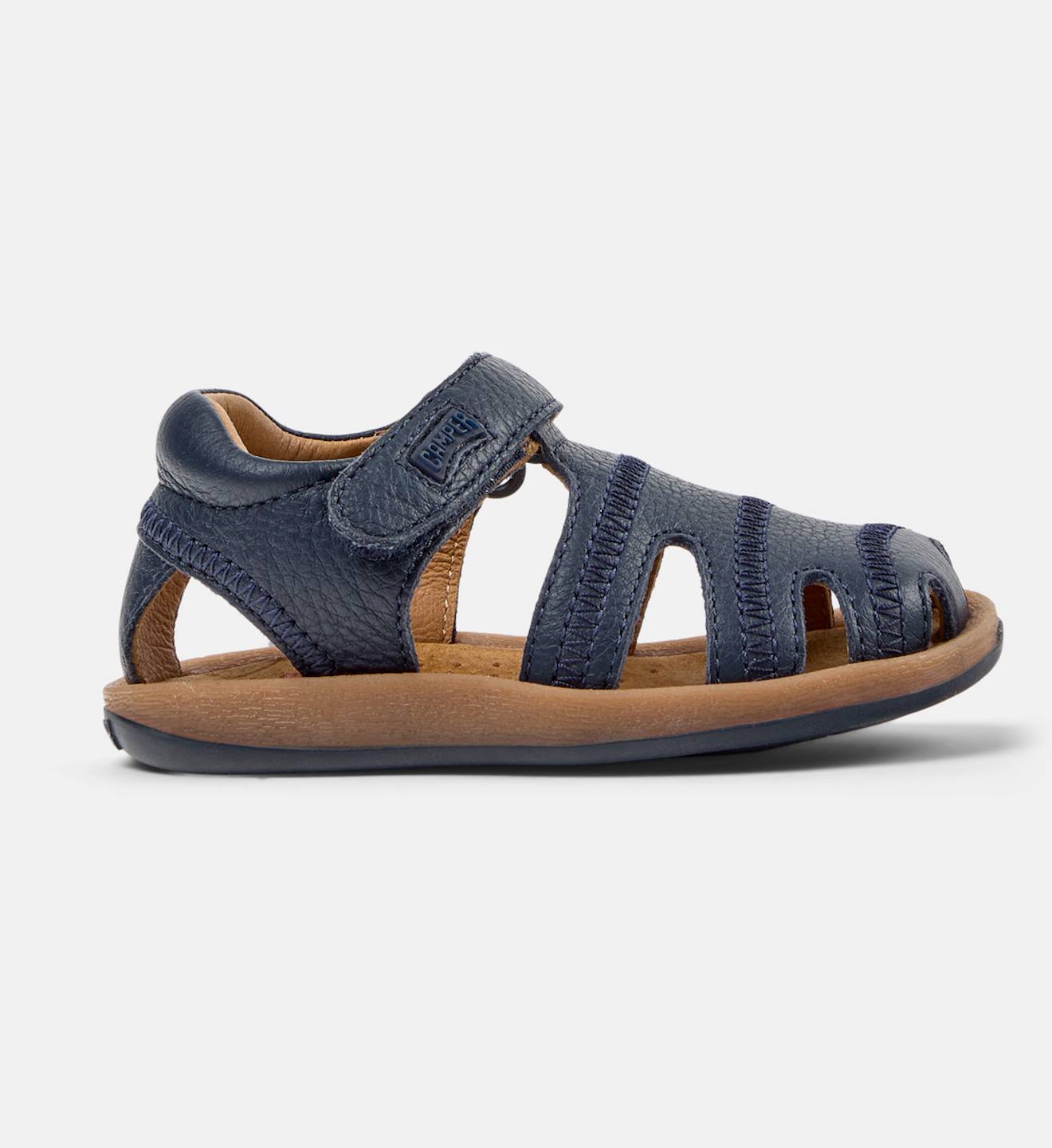Sandales Garçon Cuir Bicho Bleu Marine