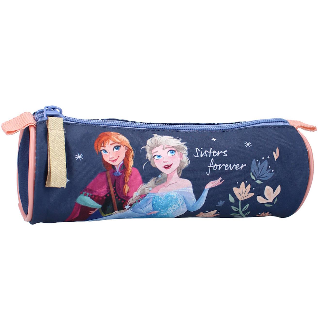Trousse Ronde Imprime En Tissu La Reine Des Neiges Sisters Forever Bleu Marine 12 €