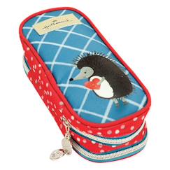 -Trousse zippée porc-epic hallmark 22 cm à 2 compartiments zippés
