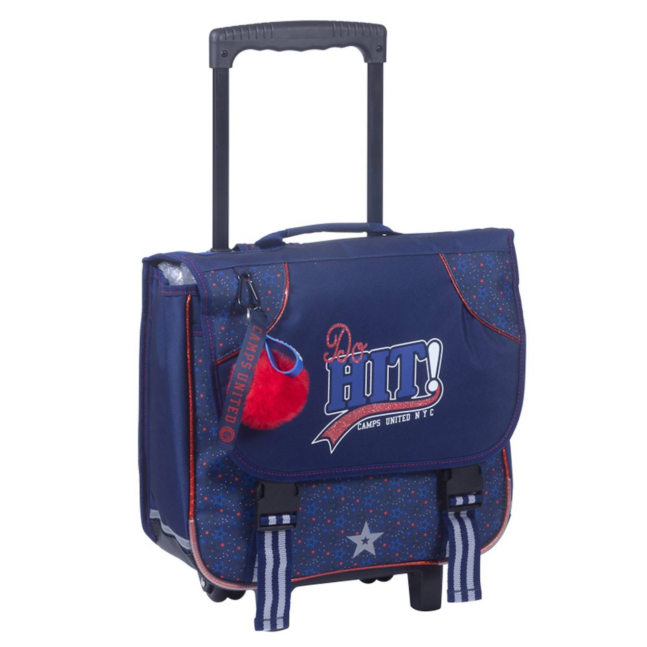 Cartable À Roulettes En Tissu Imperméable Motif Étoiles Camps Hit 38 Cm Bleu / Rouge