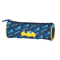 -Trousse ronde batman 22 cm – tirette en gomme 2 compartiments