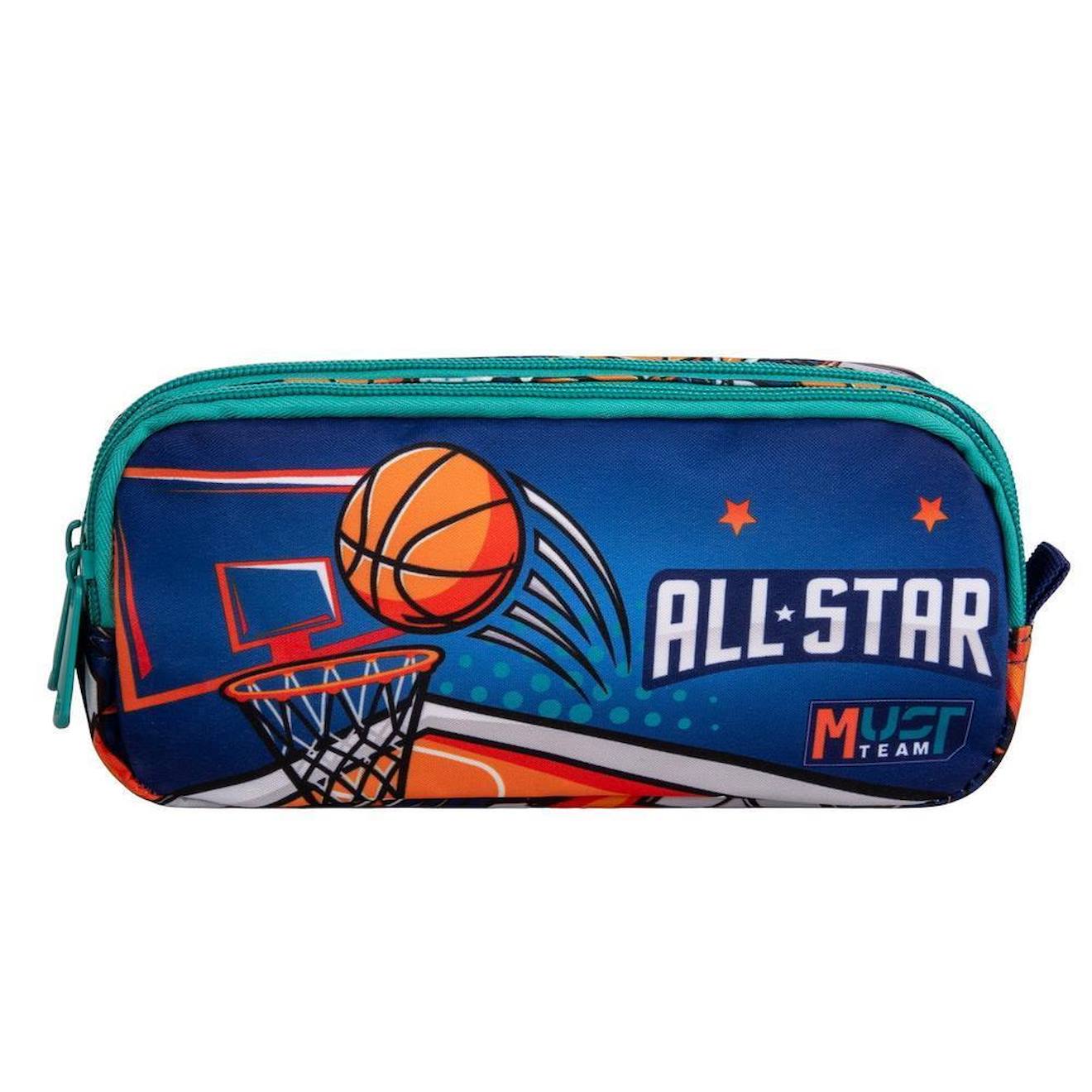 Trousse Zippe 2 Compartiments Basket 21 Cm Bleu Bleu Marine Gris 14 €