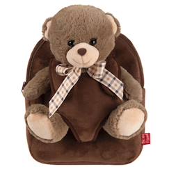 -Sac à dos maternelle garçon réversible peluche ours brun